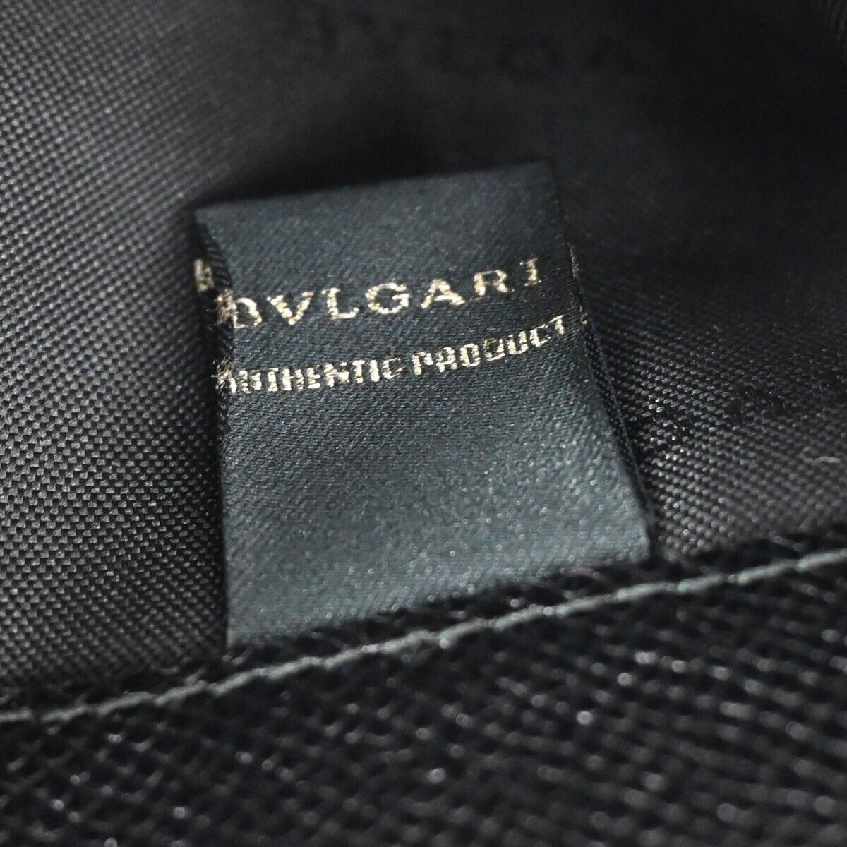BVLGARI BVLGARI Logo Long Bifold Wallet Purse Leather Black Silver Italy 07ED474