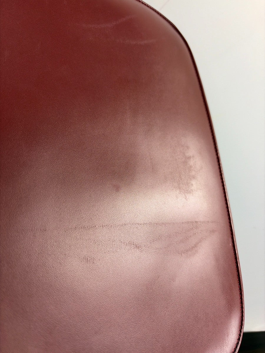 CARTIER 2C Logo Shoulder Crossbody Bag Leather Red GHW France 35YJ122