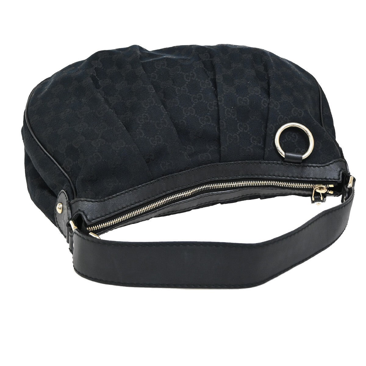 GUCCI Logo Sukey GG Pattern Shoulder Bag Canvas Leather Black Italy 30EE281