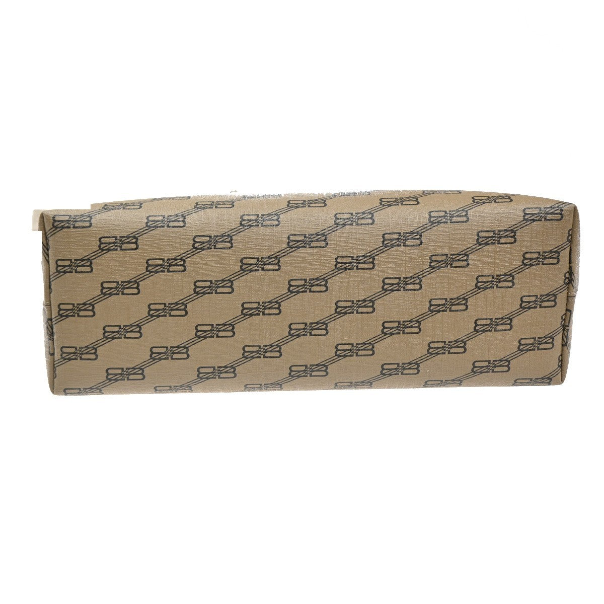 BALENCIAGA BB Monogram Shoulder Hand Bag PVC Leather Beige GHW Italy 46RL673