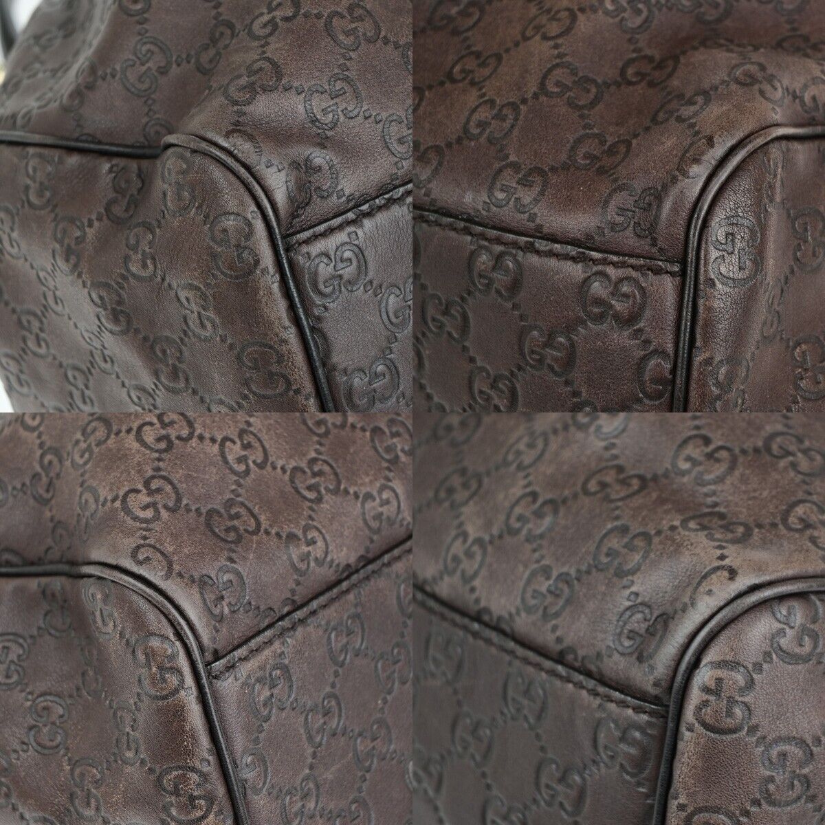 GUCCI Logo Guccissima Sukey GG Pattern Shoulder Bag Leather Brown GHW 83EC987