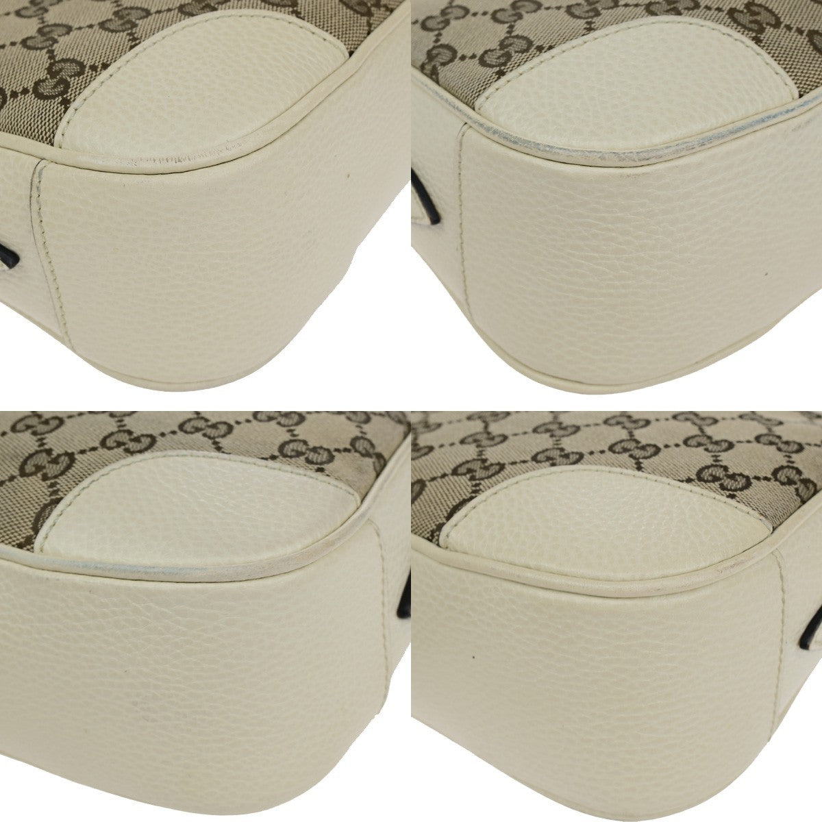 GUCCI Logo GG Pattern Mini Shoulder Bag Canvas Leather Brown White GHW 12KB579