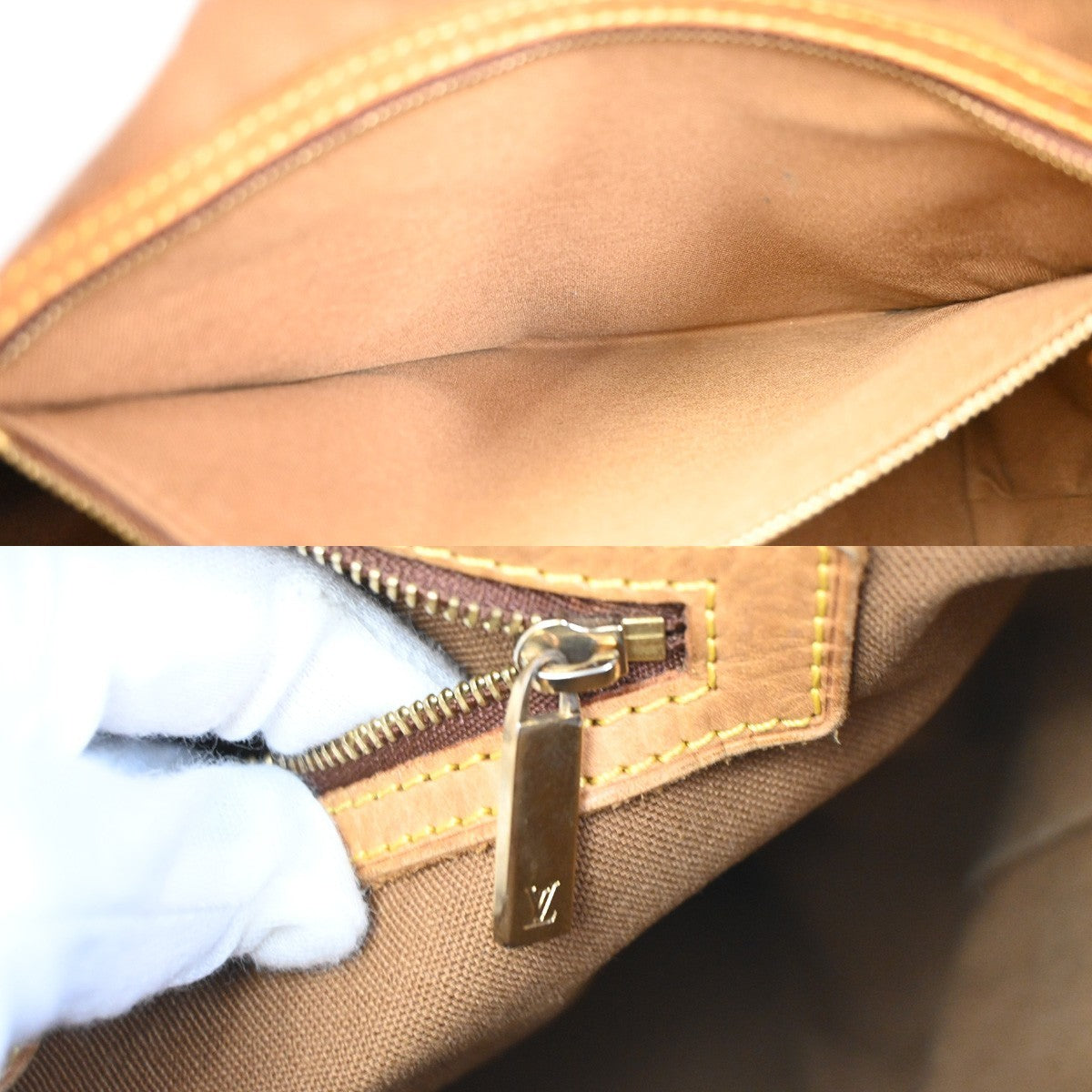 LOUIS VUITTON Cabas Mezzo Shoulder Bag Monogram Leather Brown M51151 88SA003
