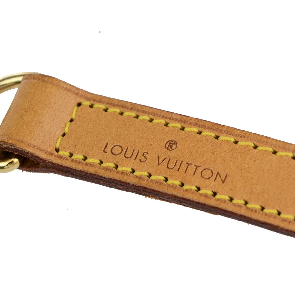 LOUIS VUITTON Logo Shoulder Strap Leather Brown Gold Bag Accessory 62EB482