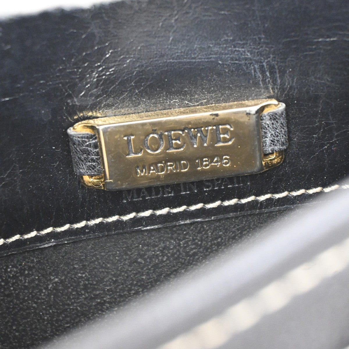 LOEWE Logo Anagram Flap Shoulder Crossbody Bag Leather Black GHW 67ZA356