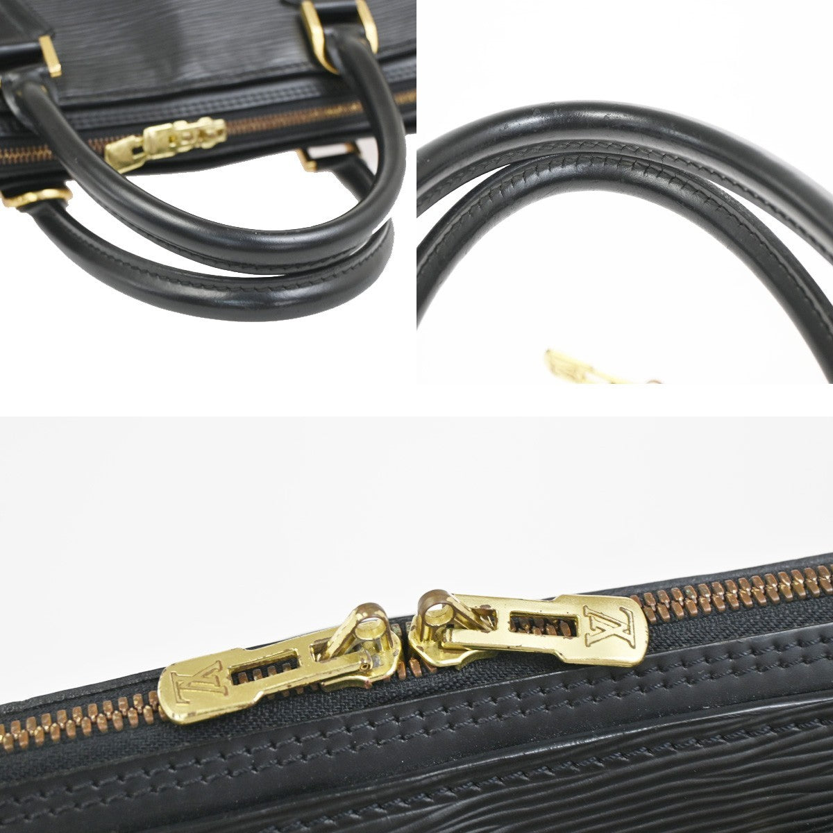 LOUIS VUITTON Sorbonne Business Hand Bag Epi Leather Black GHW M54512 34KC905