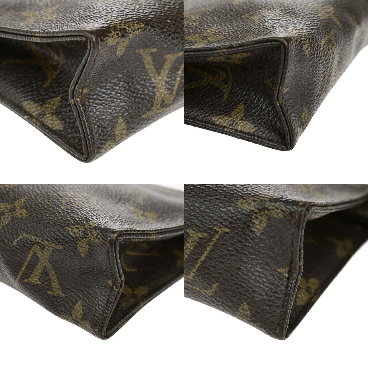 LOUIS VUITTON Poche Toilette 15 Clutch Pouch Bag Monogram Leather M47546 01YG504