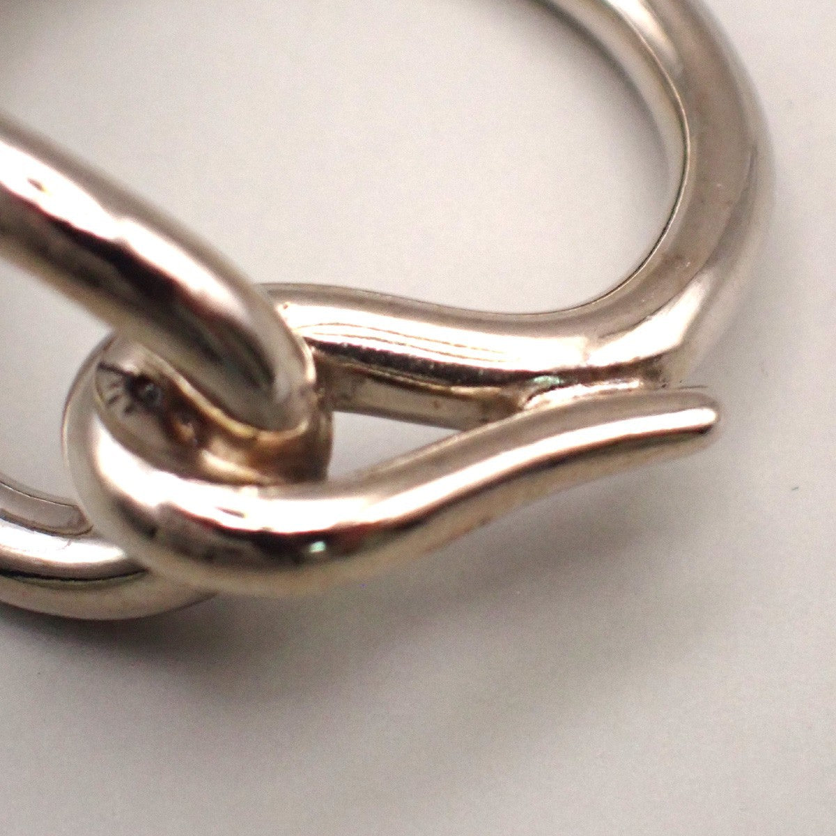HERMES Logo Jumbo Scarf Ring Silver Accessories 05MA471
