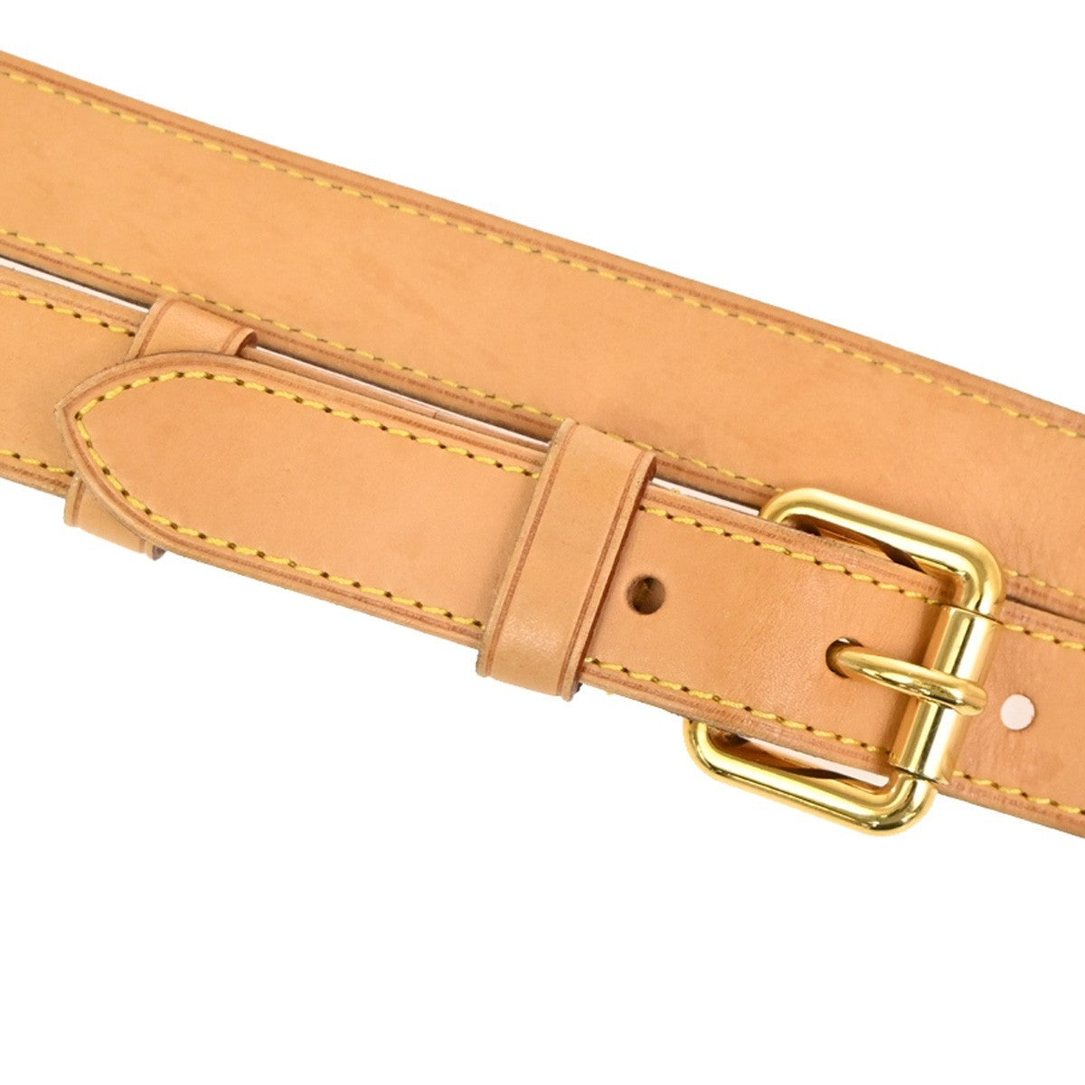 LOUIS VUITTON LV Logo Shoulder Bag Strap Leather Brown GHW 61MA604