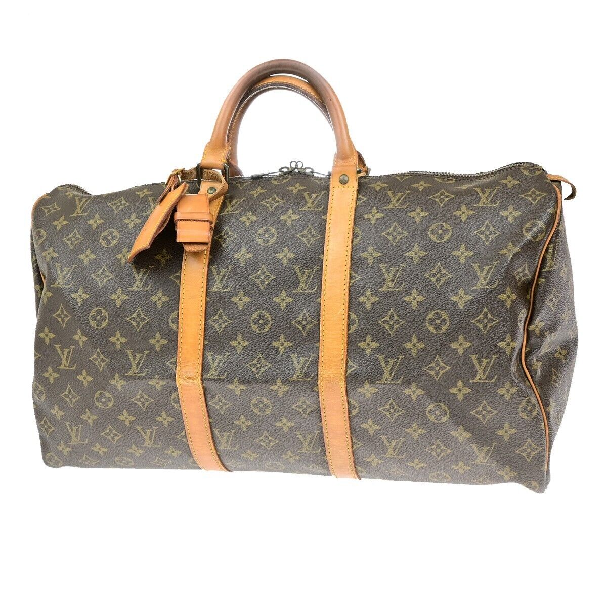 LOUIS VUITTON Keepall 50 Travel Hand Bag Monogram Leather Brown M41426 86ED943
