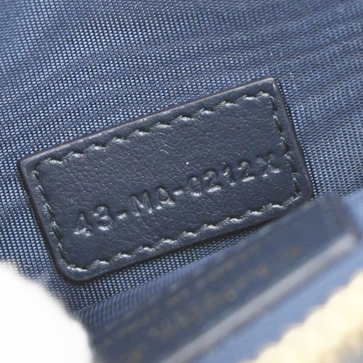 CHRISTIAN DIOR Logo Mini Pouch Bag Leather Blue GHW Italy 15KP157