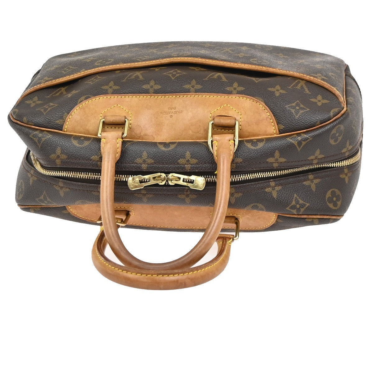 LOUIS VUITTON LV Logo Deauville Hand Bag Monogram Leather Brown M47270 70KD014