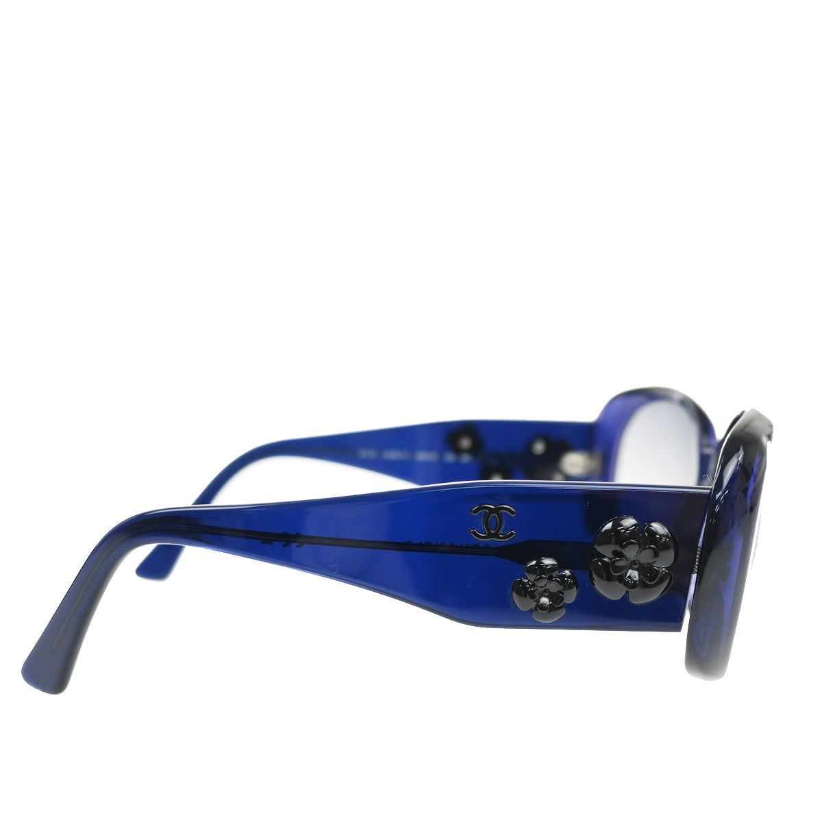 CHANEL CC Logo Camellia Sunglasses Eye Wear Plastic Blue 5113 Italy 60RL750