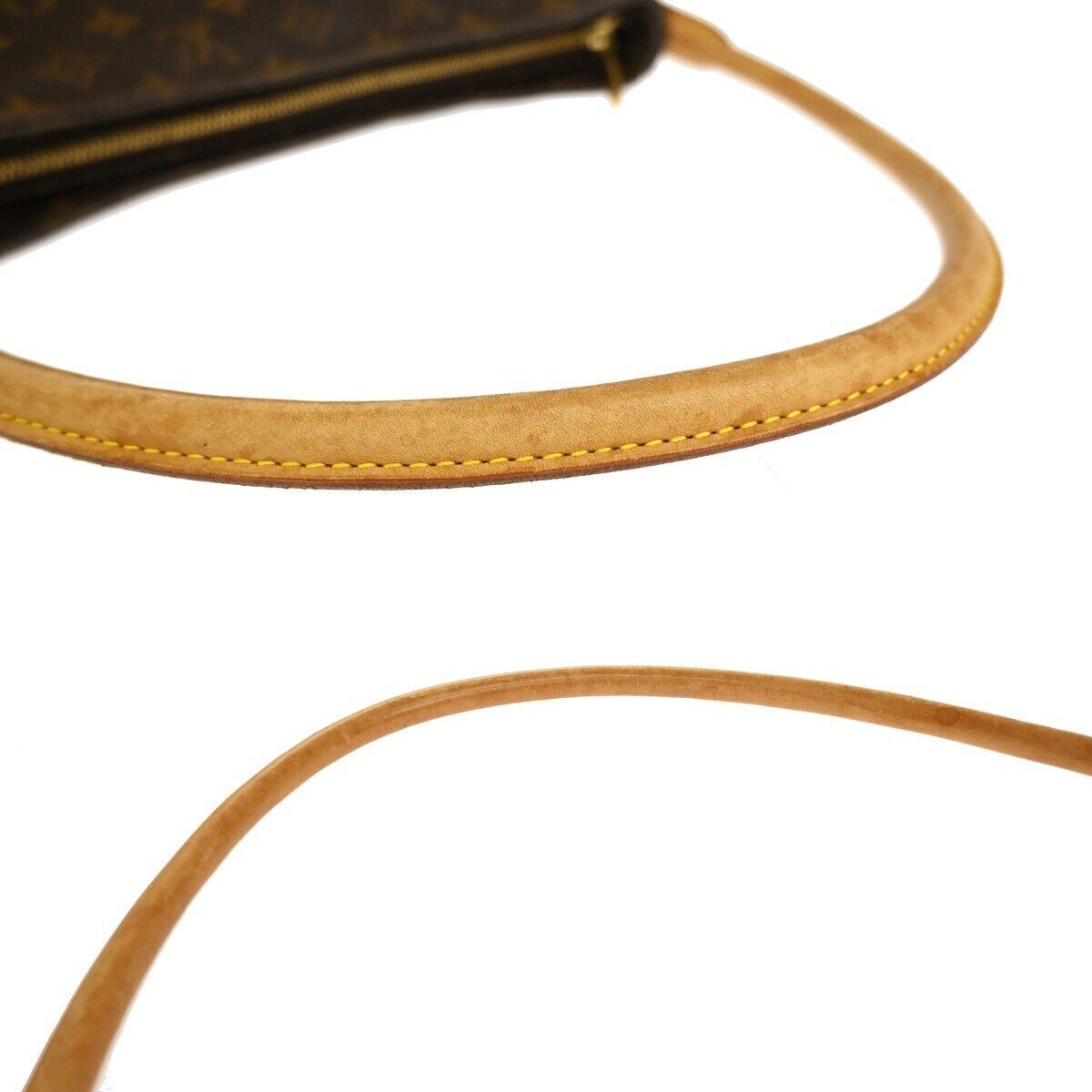 LOUIS VUITTON Logo Looping GM Shoulder Bag Monogram Leather Brown M51145 15GA174