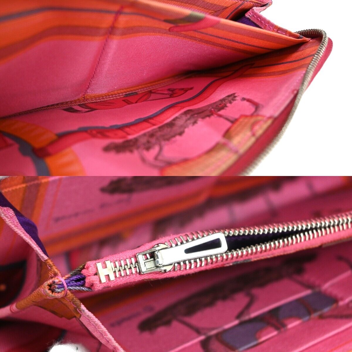 HERMES Azap Silk In Long Zipper Wallet Purse Veau Epsom Leather Red SHW 35YD351