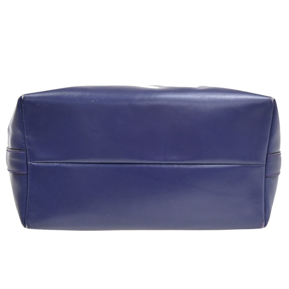 CELINE Circle Logo Shoulder Hand Bag Leather Blue GHW Italy 30CB031