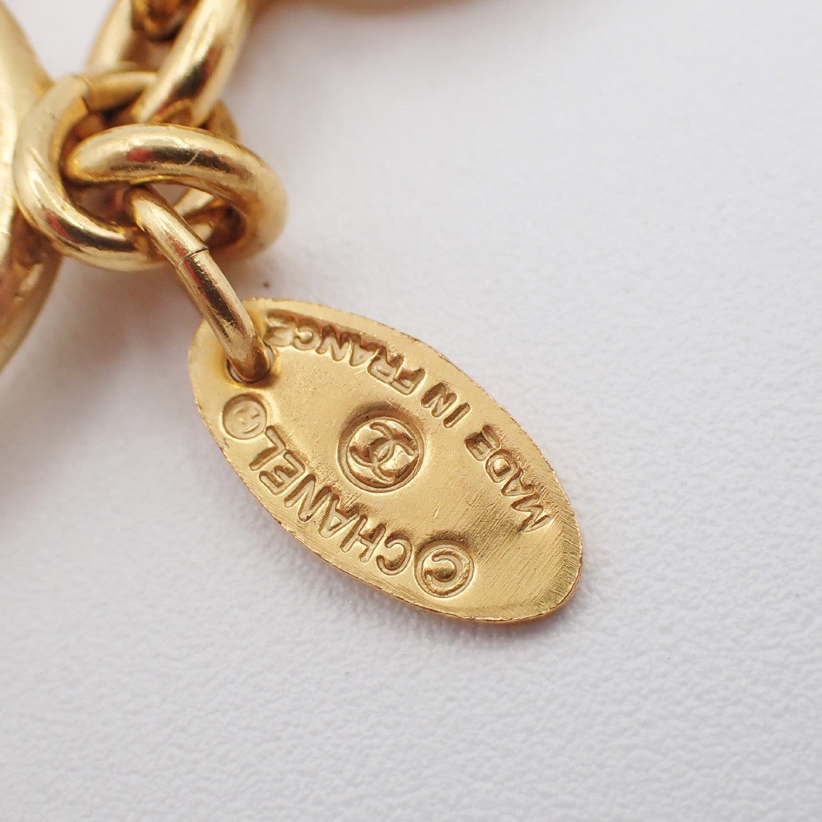 CHANEL CC Logo Chain Charm Pendant Necklace GHW Gold-Plated Vintage 20RL987