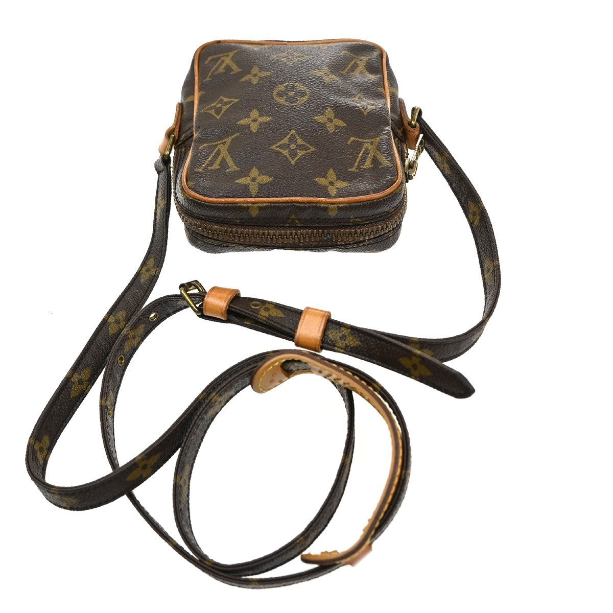 LOUIS VUITTON LV Mini Danube Shoulder Bag Monogram Leather Brown M45268 34CA467
