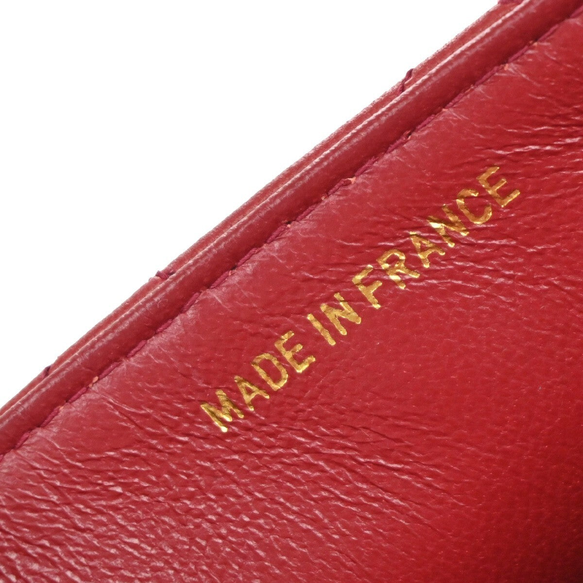 CHANEL CC Logo Mini Matelasse Chain Hand Bag Leather Red GHW Vintage 863RF268