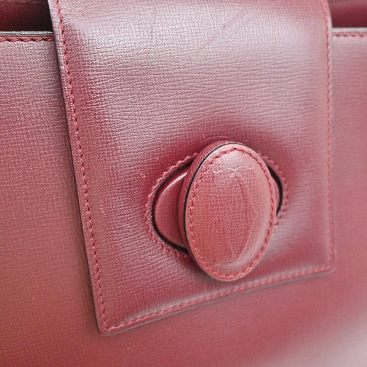 MUST DE CARTIER 2C Logo Crossbody Shoulder Bag Leather Red GHW  Frence 34SA083