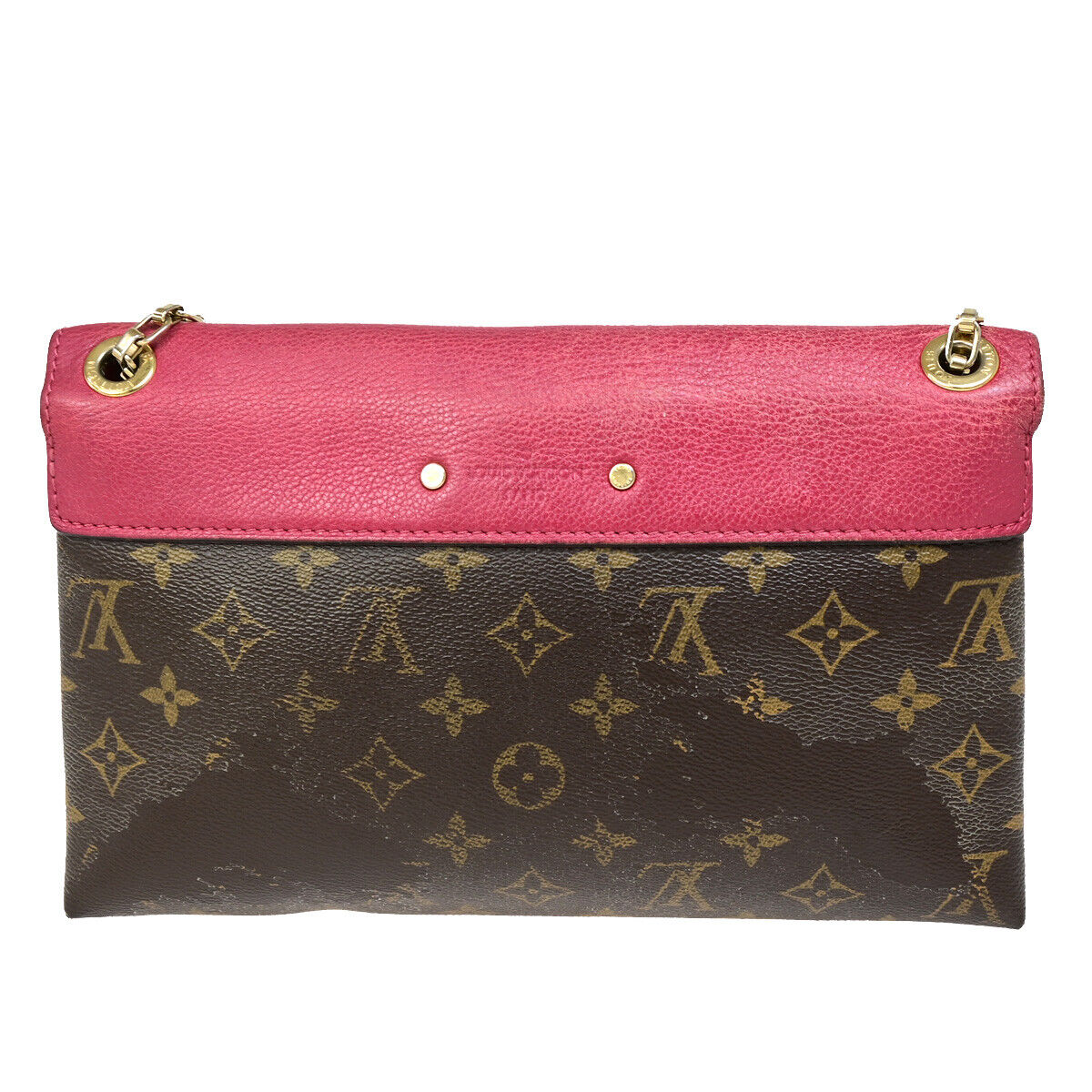 LOUIS VUITTON Pallas Chain Shoulder Bag Monogram Leather Cerise M41201 70YF618