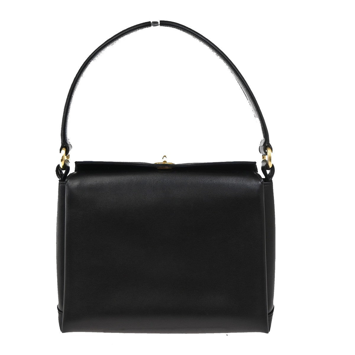 GUCCI CC Logo Shoulder Hand Bag Turn Lock Leather Black Red GHW Italy 16ZA307