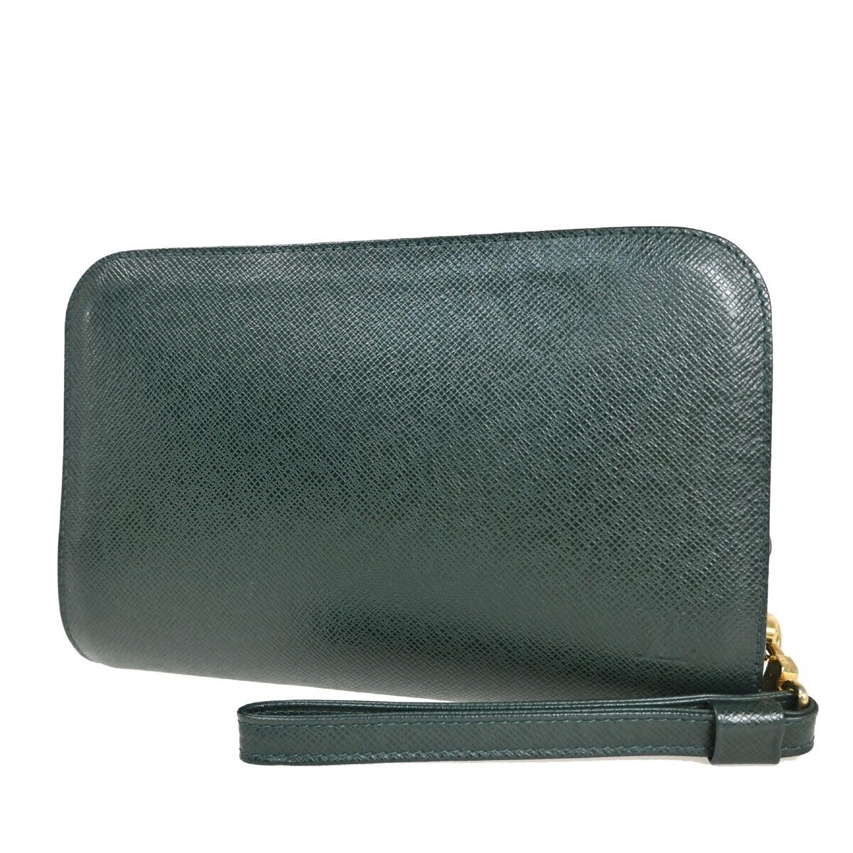 LOUIS VUITTON LV Logo BAIKAL Clutch Hand Bag Taiga Leather Epicea M30184 61FA015