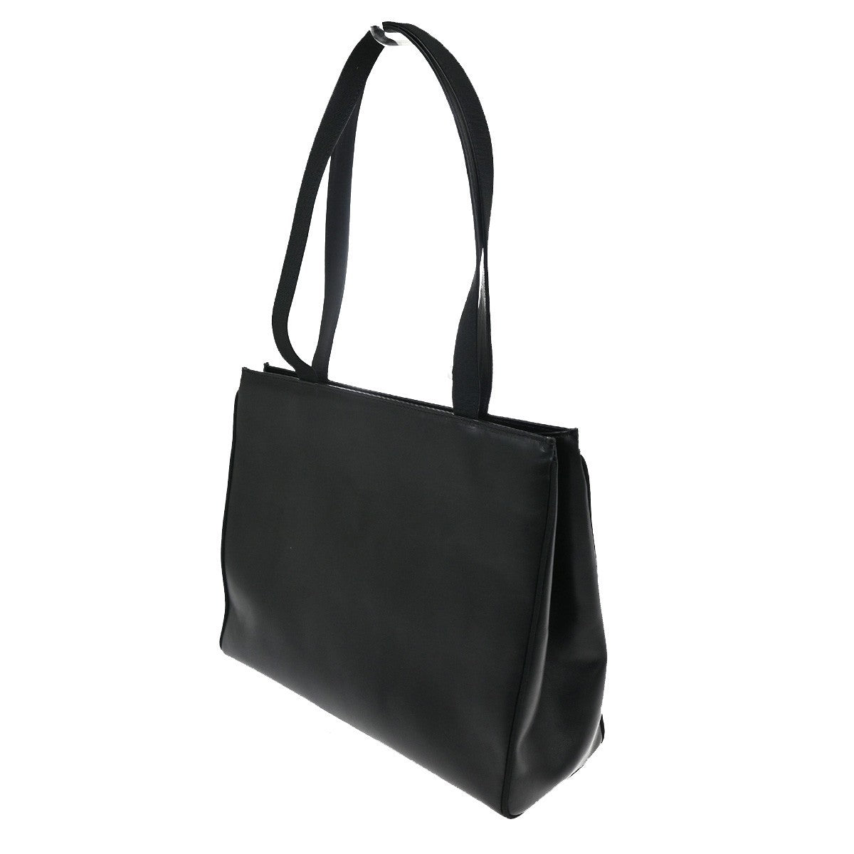 SALVATORE FERRAGAMO Vara Tote Shoulder Bag Canvas Leather Black GHW 66TA485