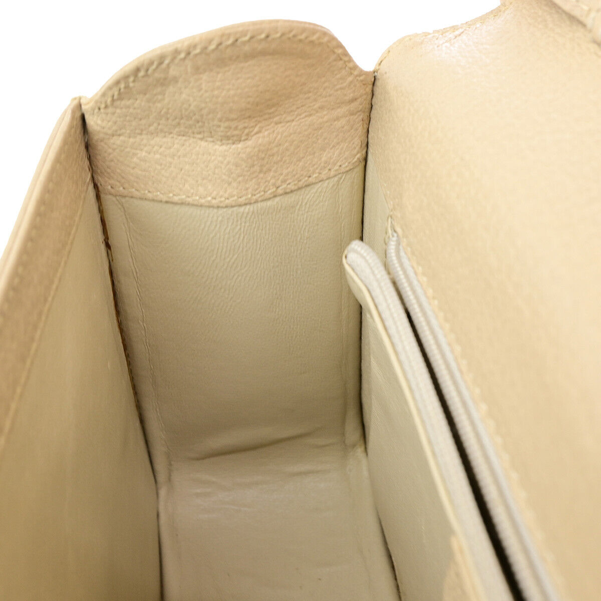 GUCCI Logo Bamboo 2Way Shoulder Hand Bag Leather Beige GHW Italy 95YG616