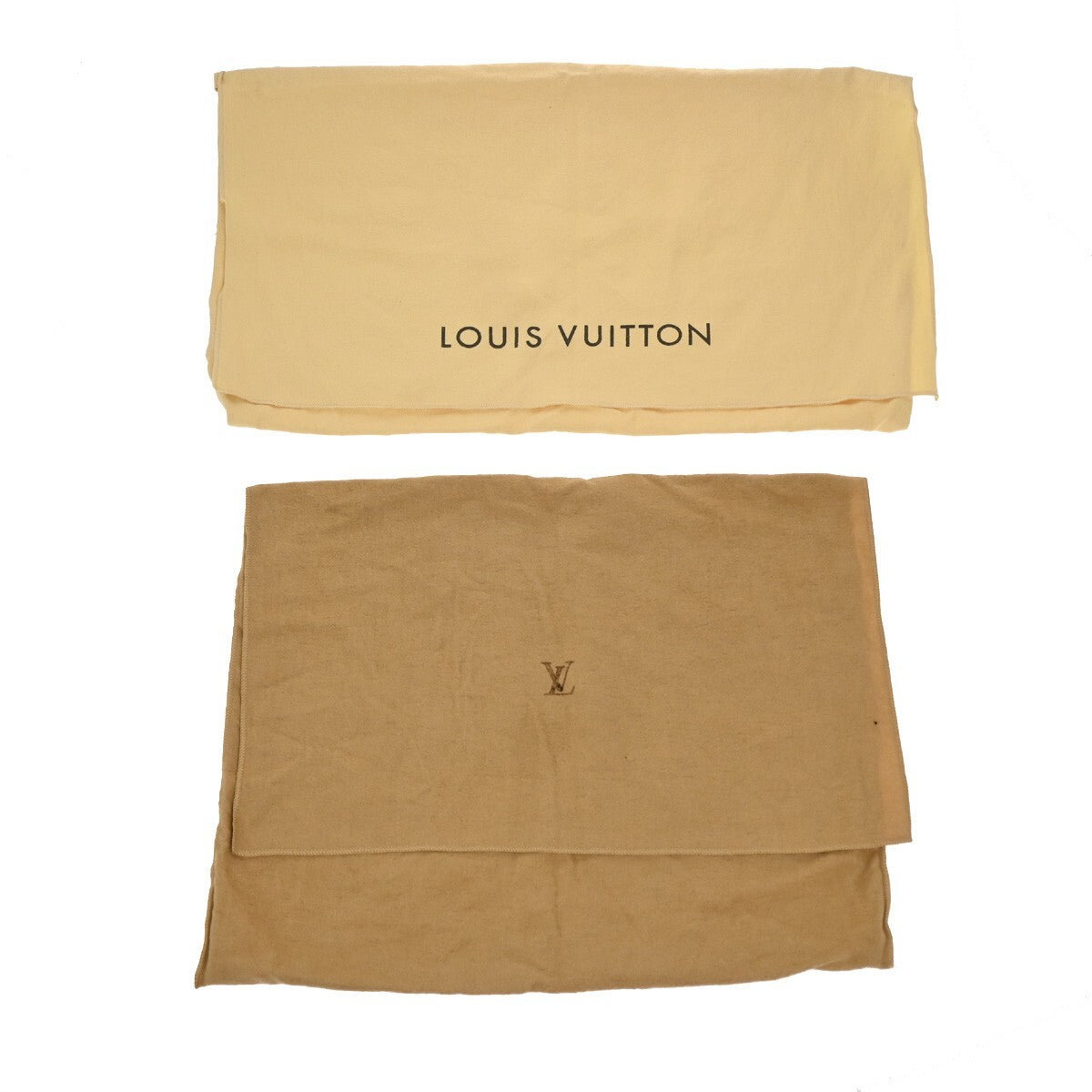 LOUIS VUITTON Logo 10 Set Dust Bag Drawstring Canvas Cotton Beige Brown 09EE138