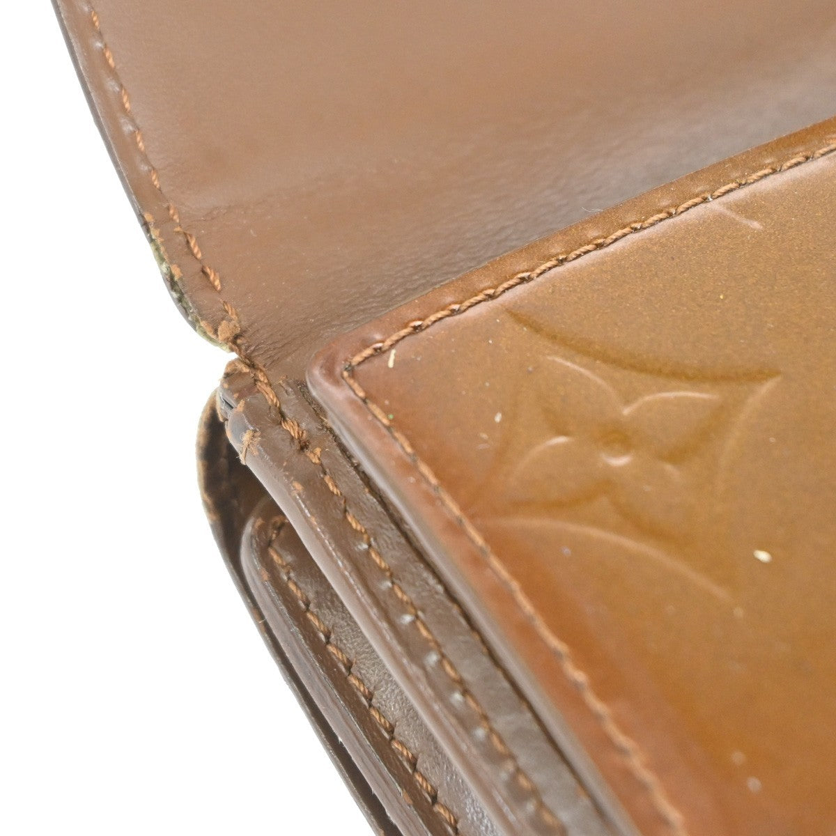 LOUIS VUITTON 2 Set Wallet Monogram Vernis Patent Leather Brown Bronze 63MA459