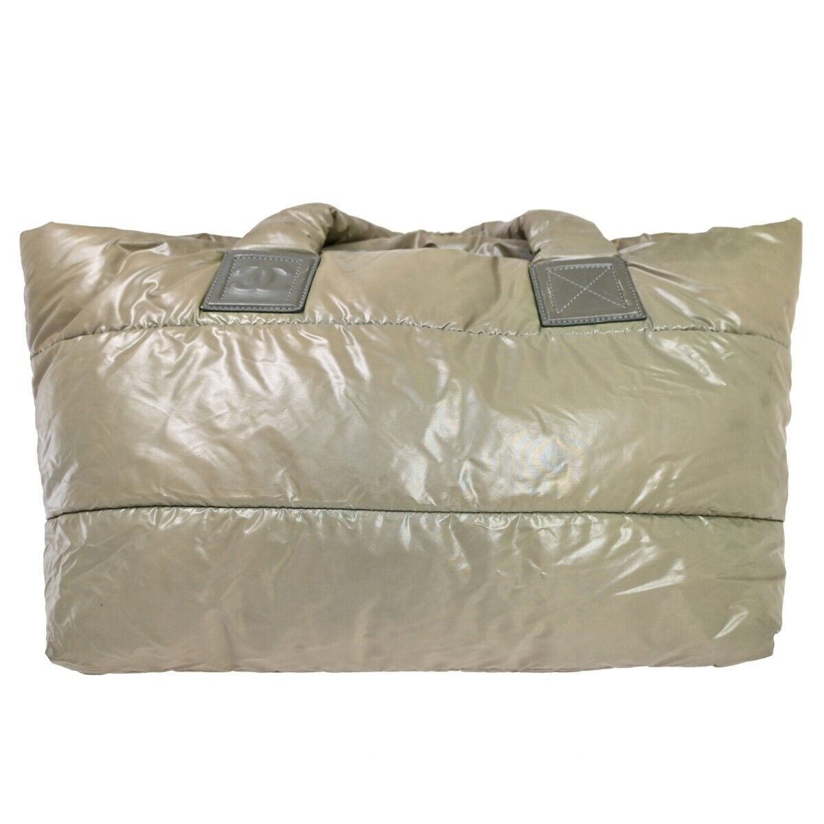 CHANEL CC Coco Cocoon Hand Tote Bag Nylon Leather Khaki Bordeaux Italy 79HB566