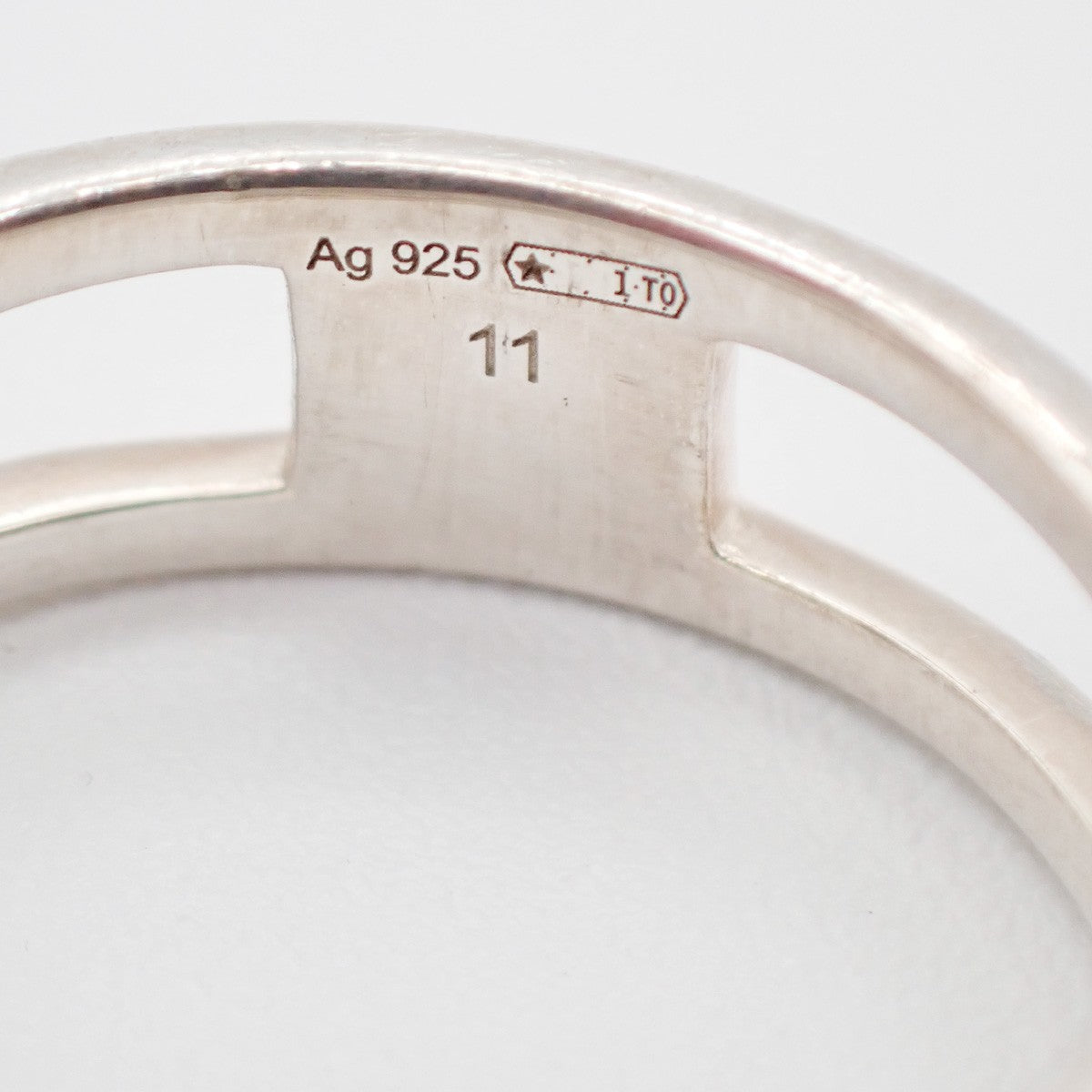GUCCI Interlocking G Ring Silver 925 Size JP 11 US 6 Italy Accessory 07CA583