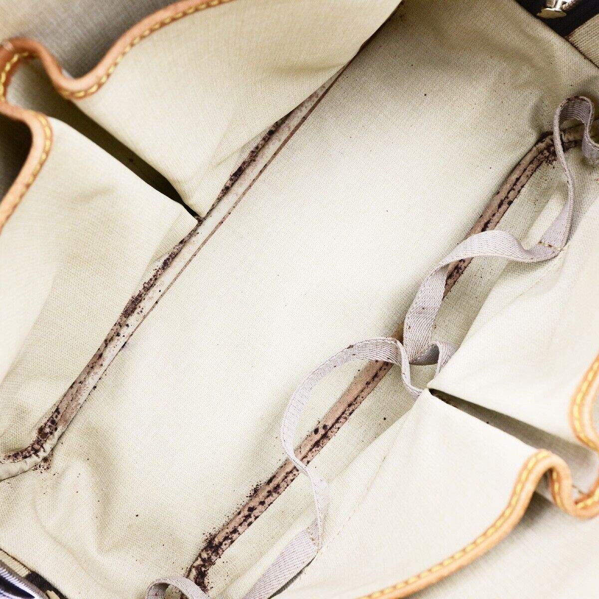 LOUIS VUITTON LV Logo Deauville Hand Bag Monogram Leather Brown M47270 61EC992