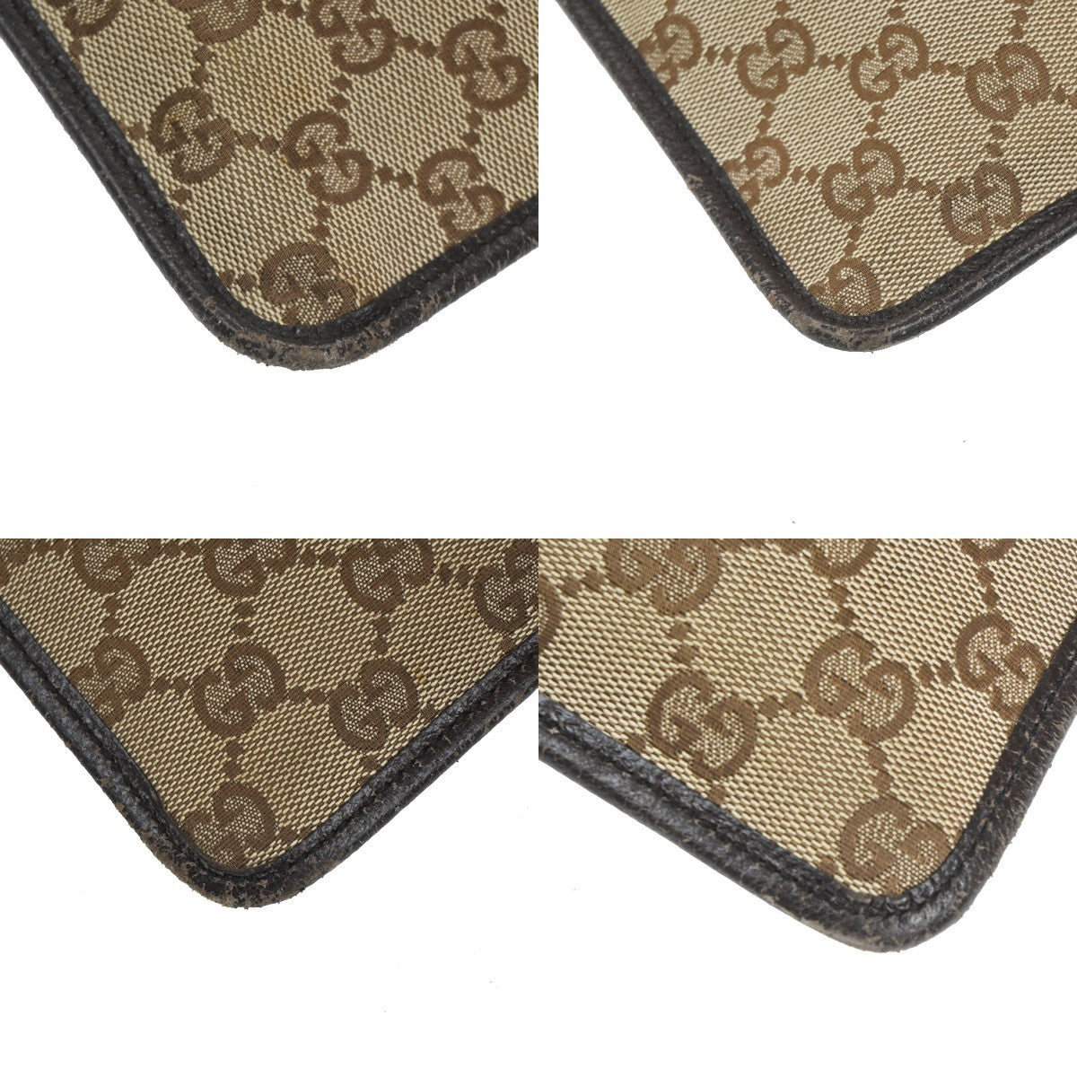 GUCCI Logo GG Pattern Crossbody shoulder Bag Canvas Leather Brown SHW 65TA591