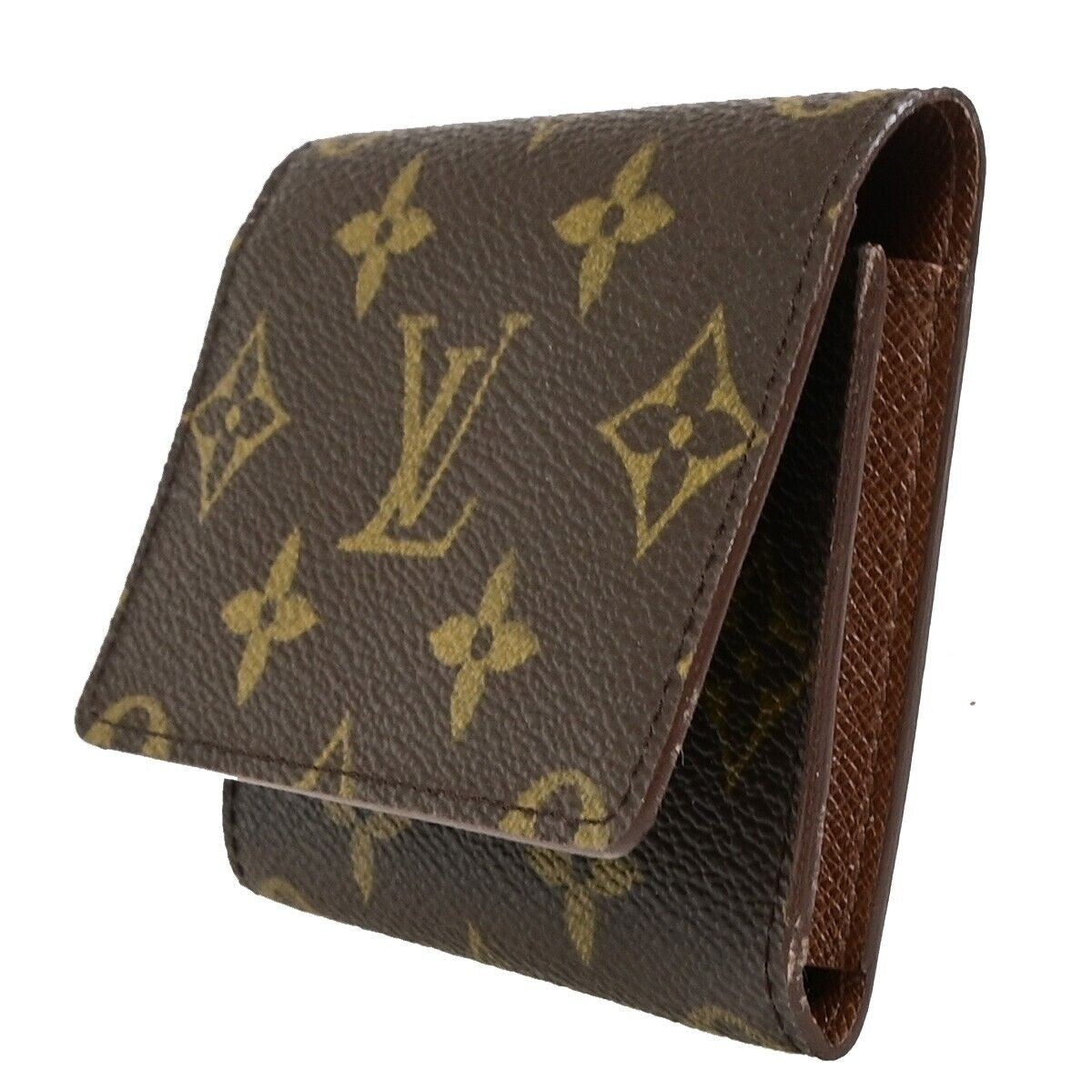 LOUIS VUITTON LV Logo Card Holder Case Monogram Leather Brown M62920 62RK259
