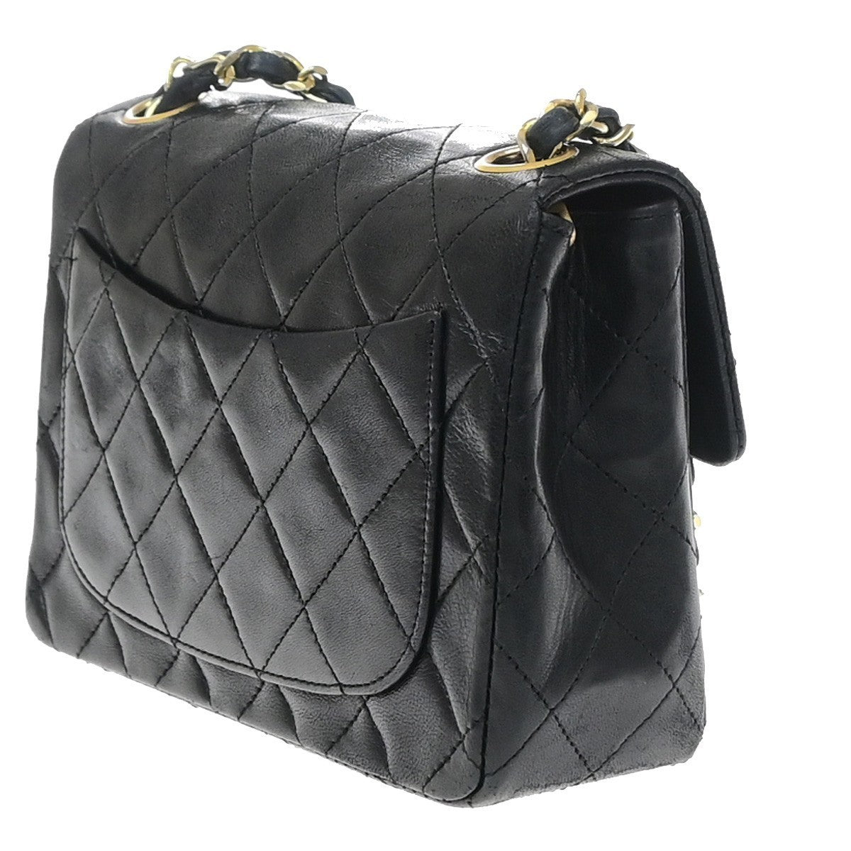 CHANEL CC Mini Matelasse Chain Shoulder Bag Leather Black GHW Vintage 805RP189