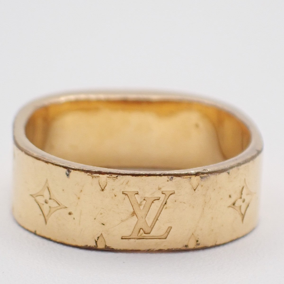 LOUIS VUITTON Nanogram Ring Size S Gold Silver M00210 Italy Accessory 04KP060