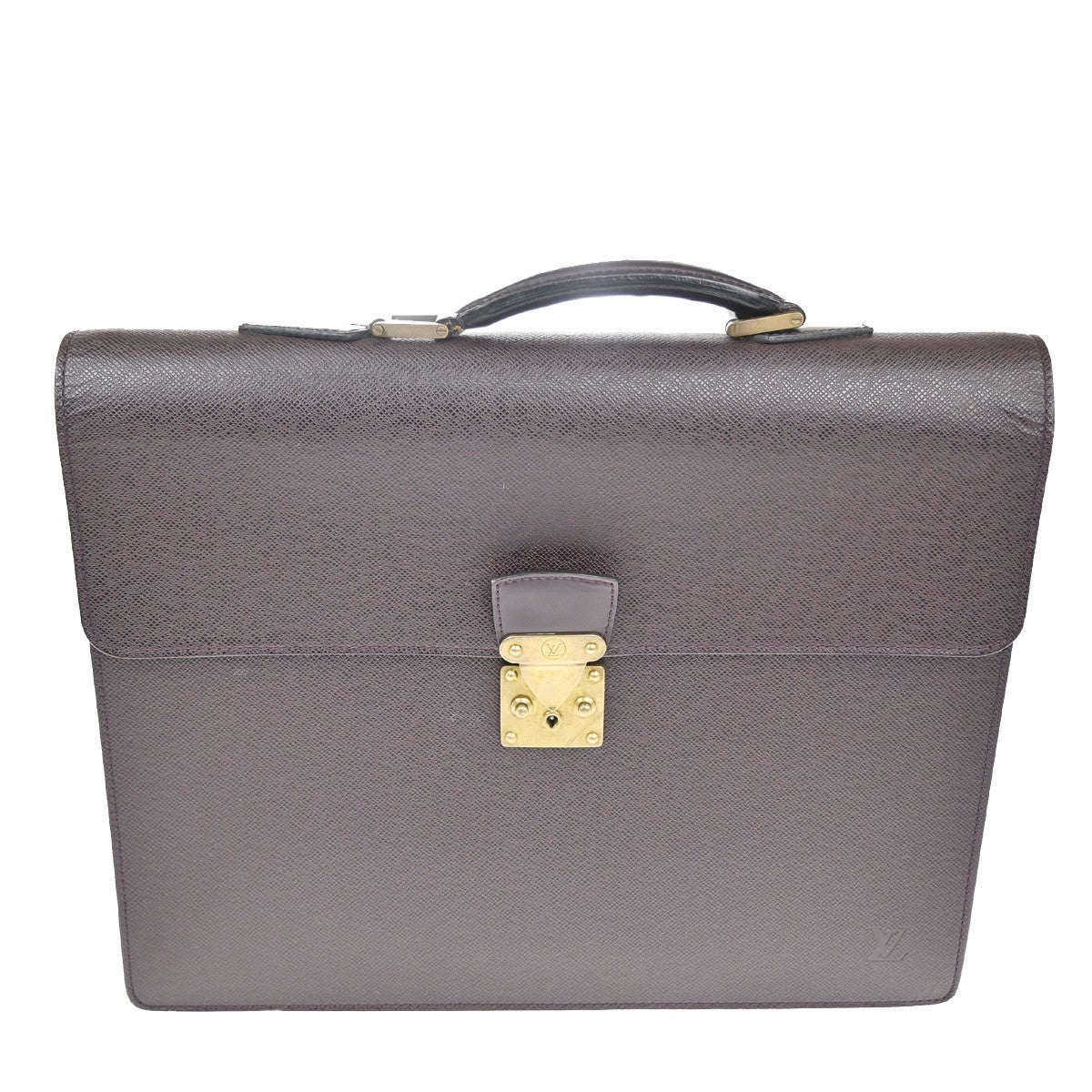 LOUIS VUITTON LV Moskova Briefcase Hand Bag Taiga Leather Purple M30036 67KC395