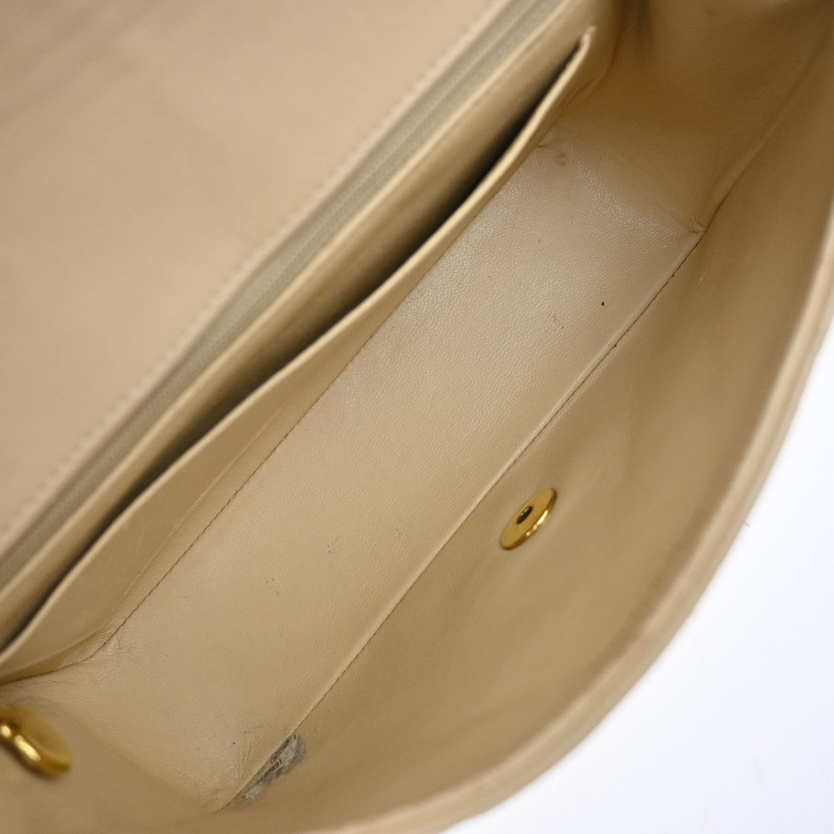 CHANEL CC Diana Matelasse 22 Chain Shoulder Bag Leather Beige Vintage 397RF995