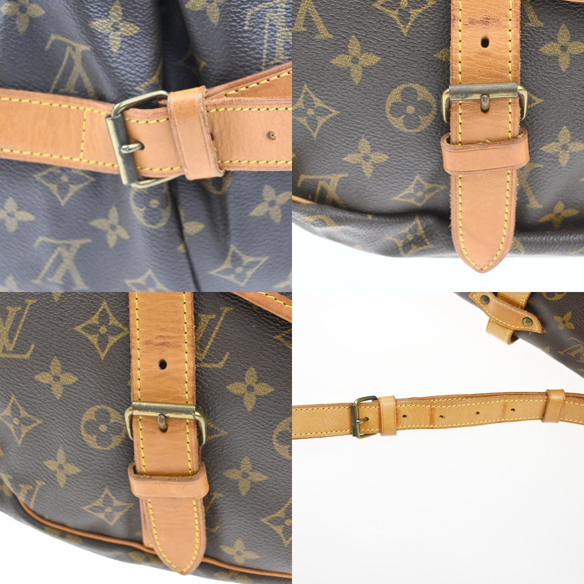 LOUIS VUITTON Logo Saumur 43 Shoulder Bag Monogram Leather Brown M42252 11MA176