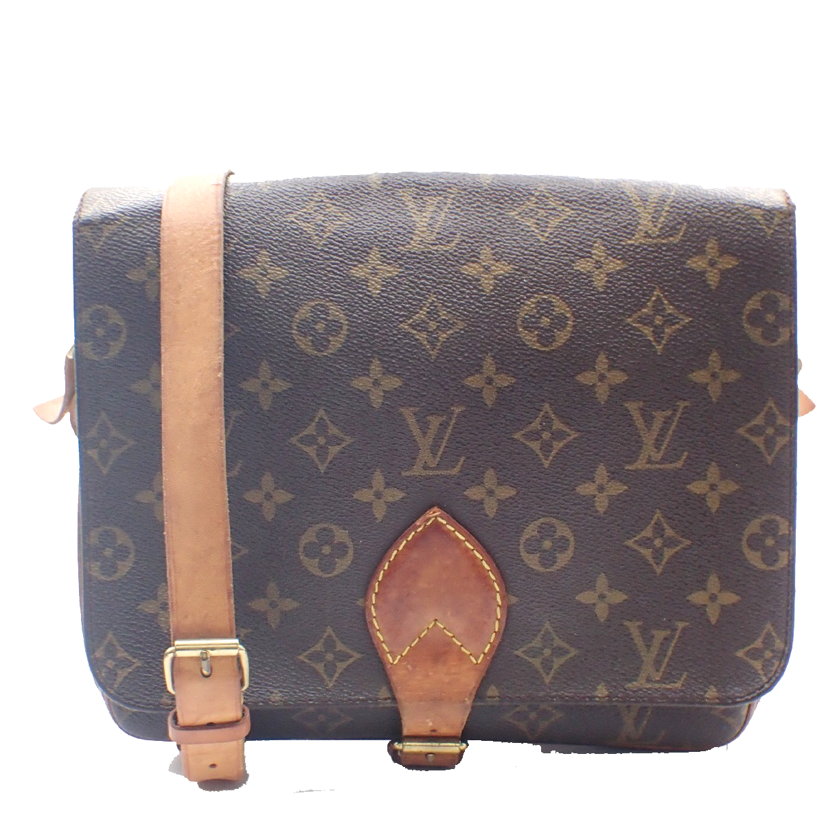 LOUIS VUITTON Cartouchiere GM Shoulder Bag Monogram Leather Brown M51252 32KC955