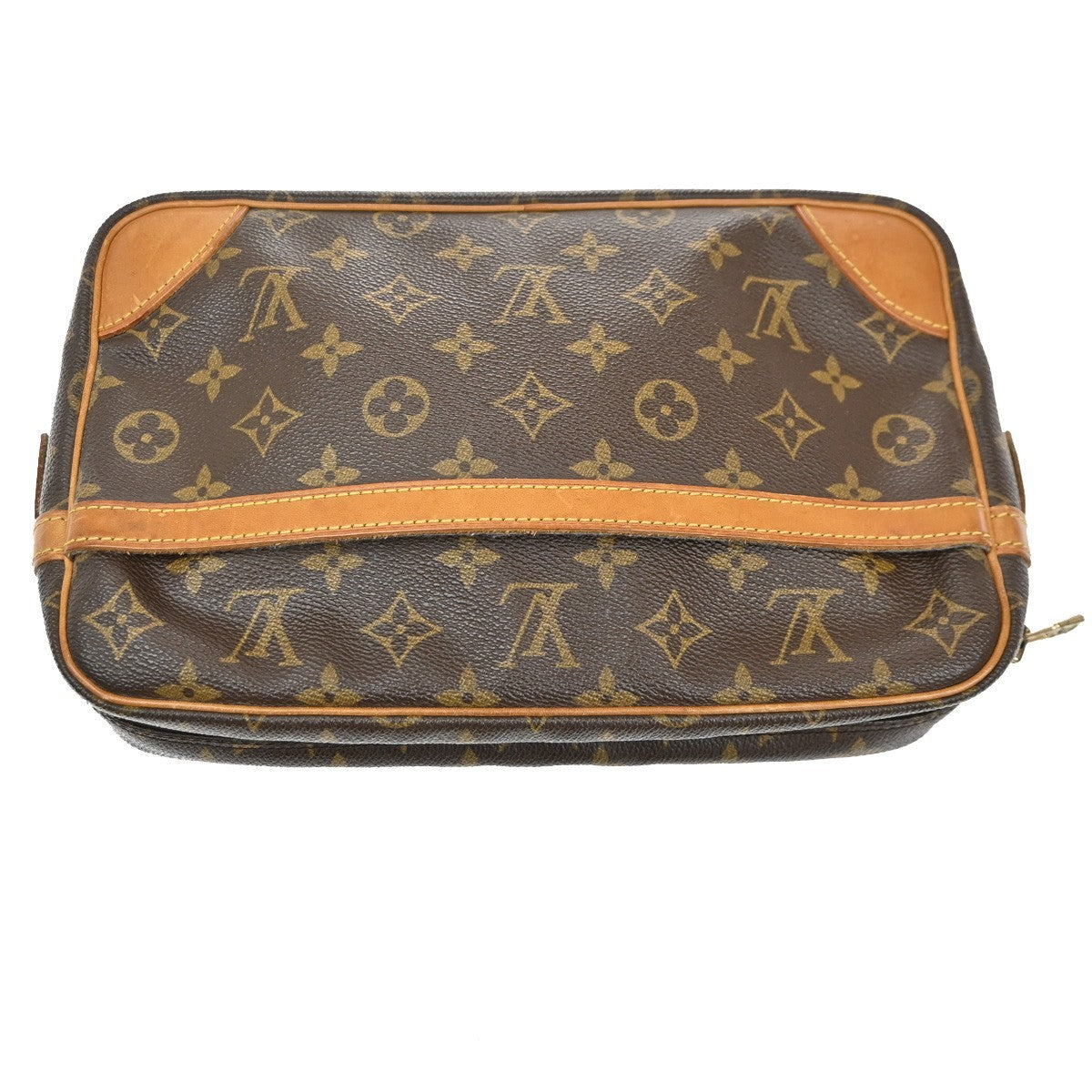 LOUIS VUITTON Compiegne 28 Clutch Hand Bag Monogram Leather Brown M51845 67TA247
