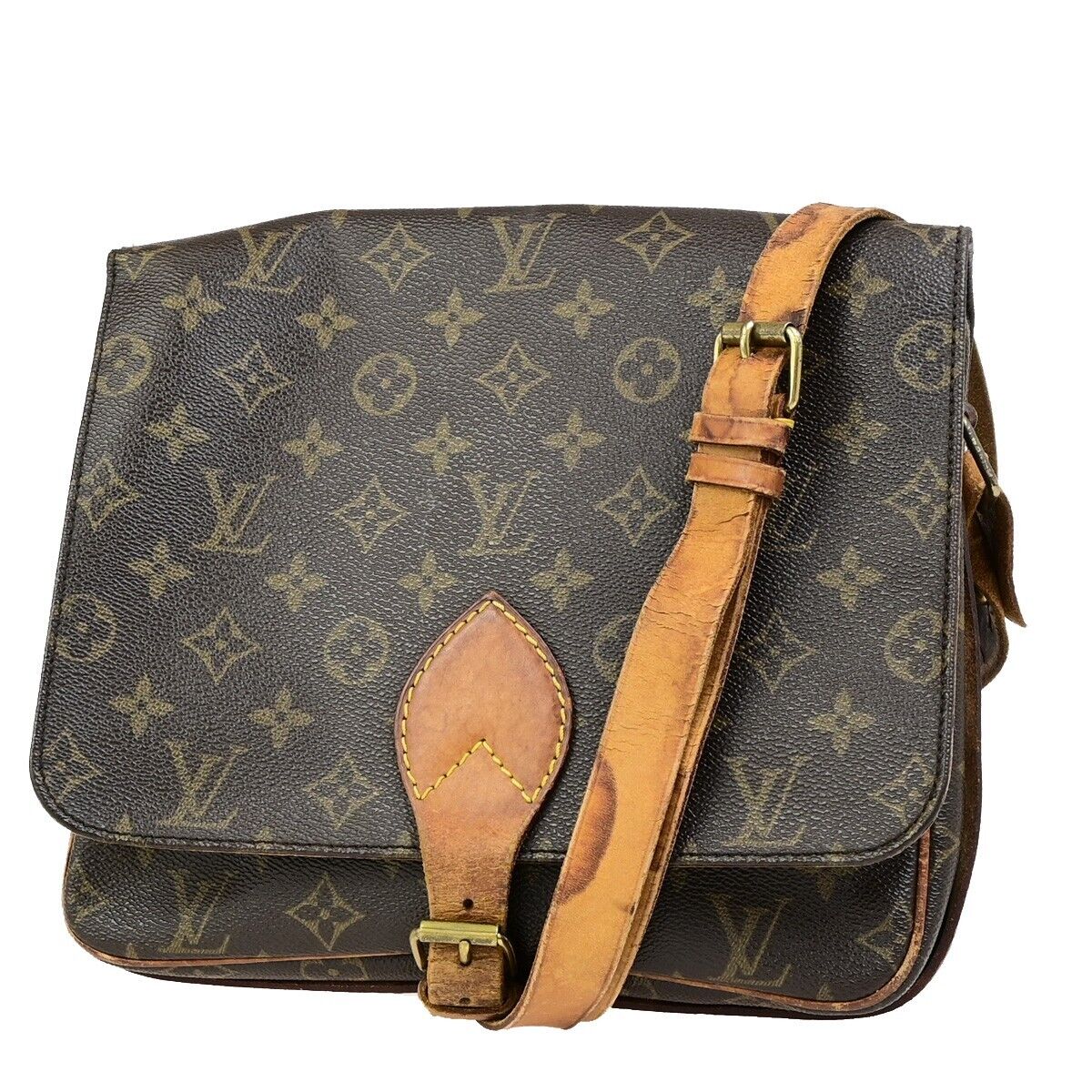 LOUIS VUITTON Cartouchiere GM Shoulder Bag Monogram Leather Brown M51252 67EC980