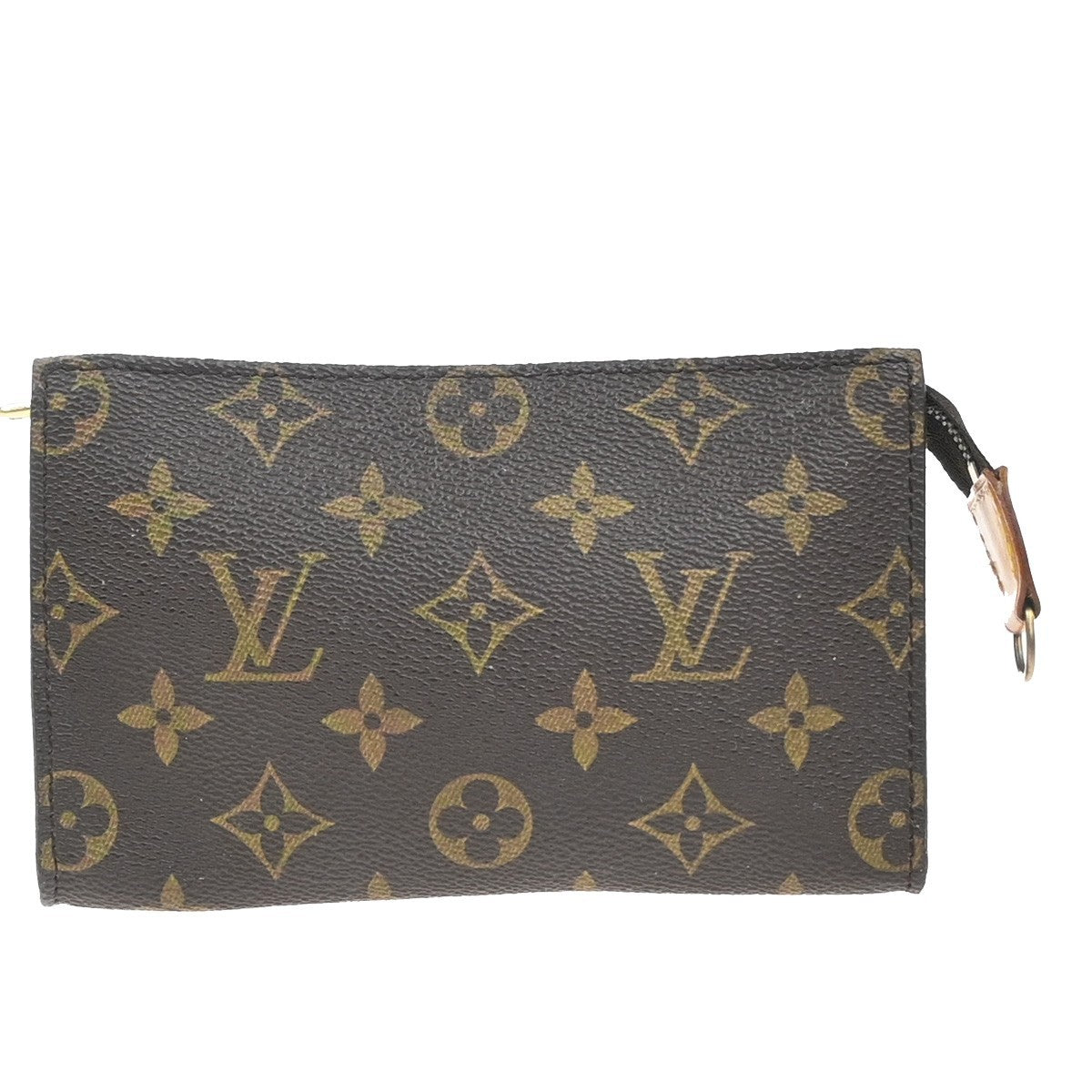LOUIS VUITTON Logo BUCKET PM Pouch Bag Monogram Leather Brown France 05KP598