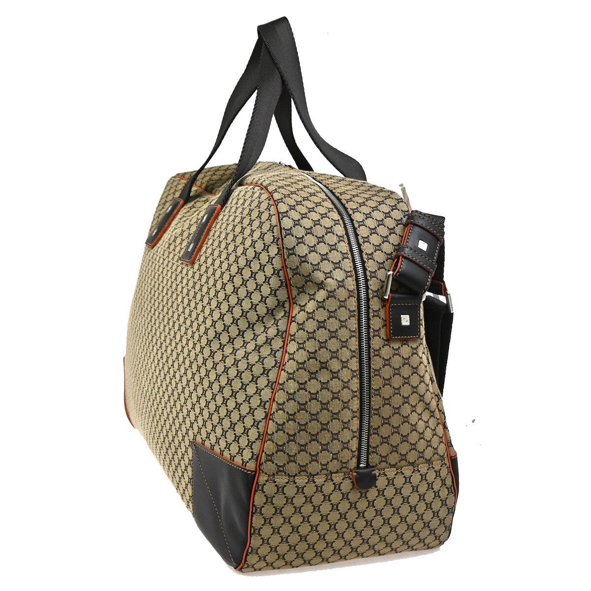 CELINE Logo Macadam 2Way Travel Shoulder Hand Bag Canvas Leather Brown 73RQ022
