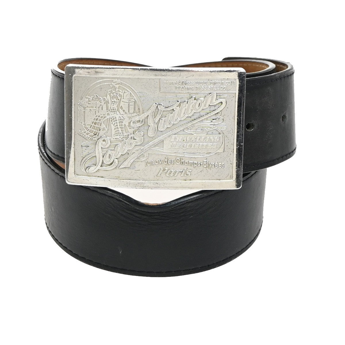 LOUIS VUITTON Ceinture Jeans Buckle Belt 80/32 Leather BK SR Spain M6812 63KC996