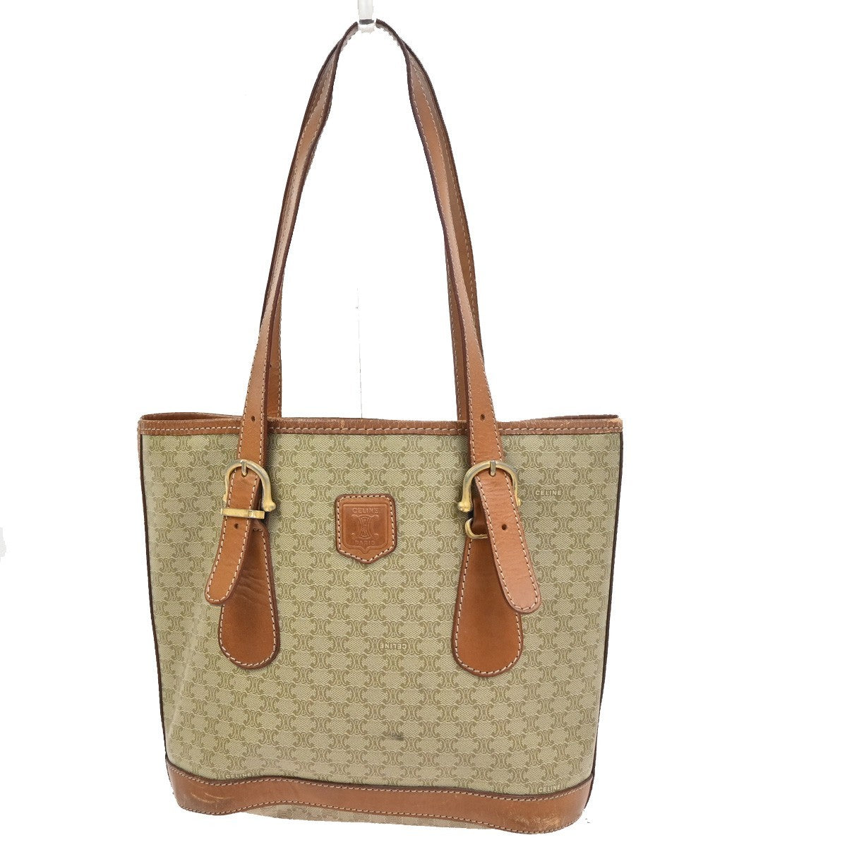 CELINE Logo Macadam Pattern Shoulder Teto Bag PVC Leather BN GHW Italy 60KC736