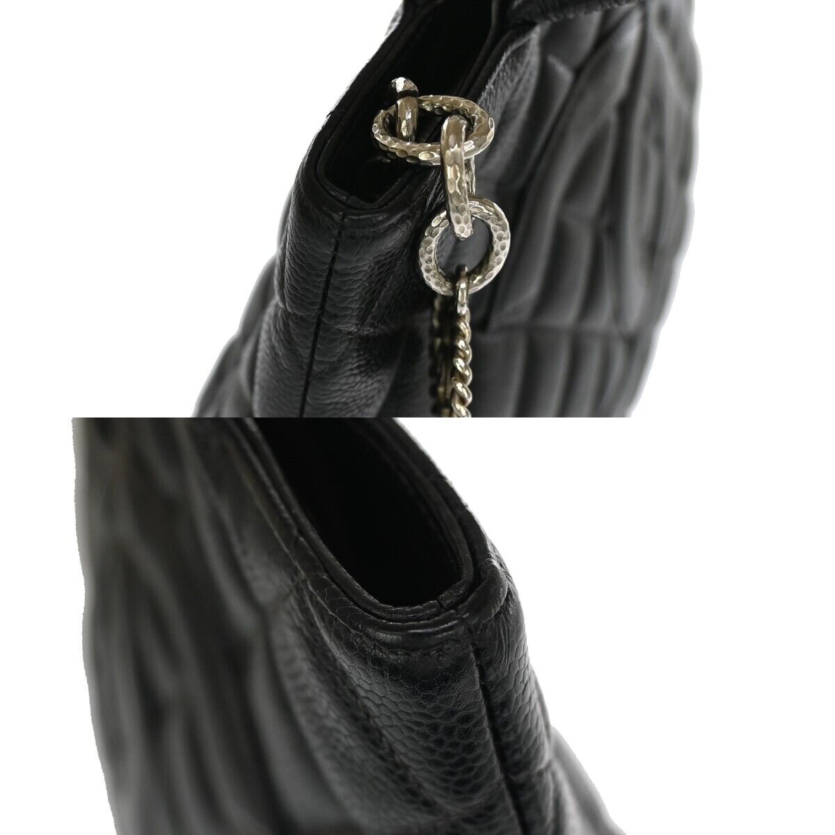 CHANEL CC Logo Medallion Shoulder Tote Bag Caviar Skin Leather BK SHW 672RJ010