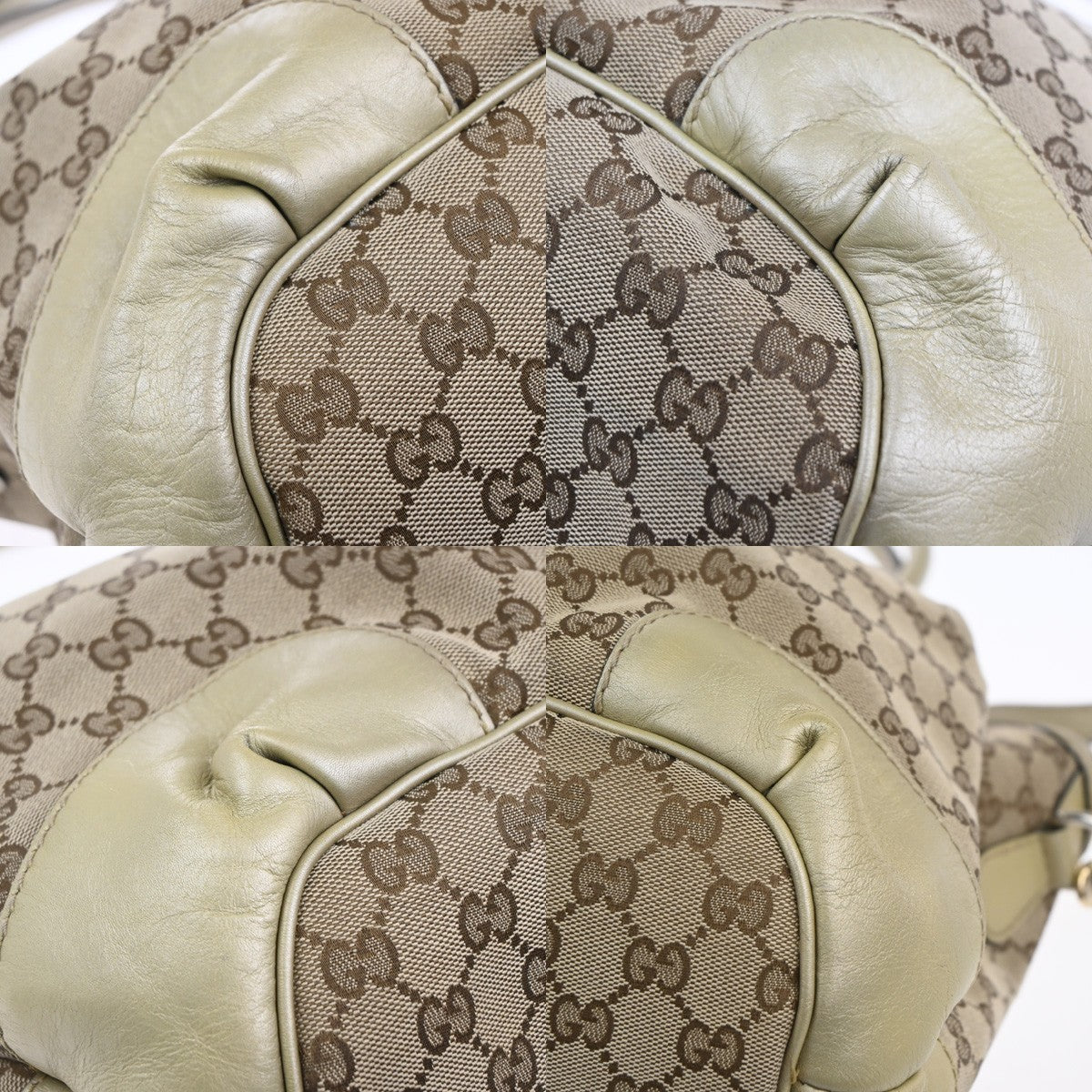 GUCCI GG Pattern Sukey 2Way Shoulder Hand Bag Canvas Leather Brown Gold 85CA725